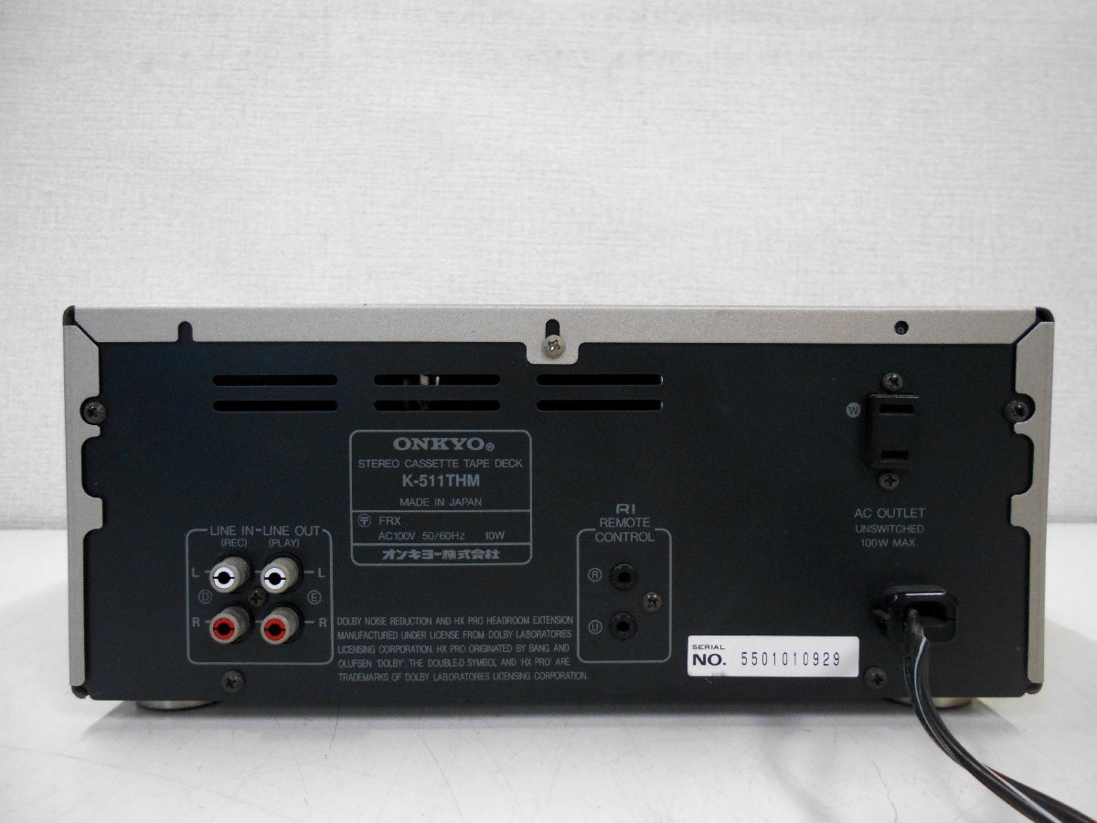 ONKYO オンキョー カセットデッキ K-511THM ジャンク 【キ385