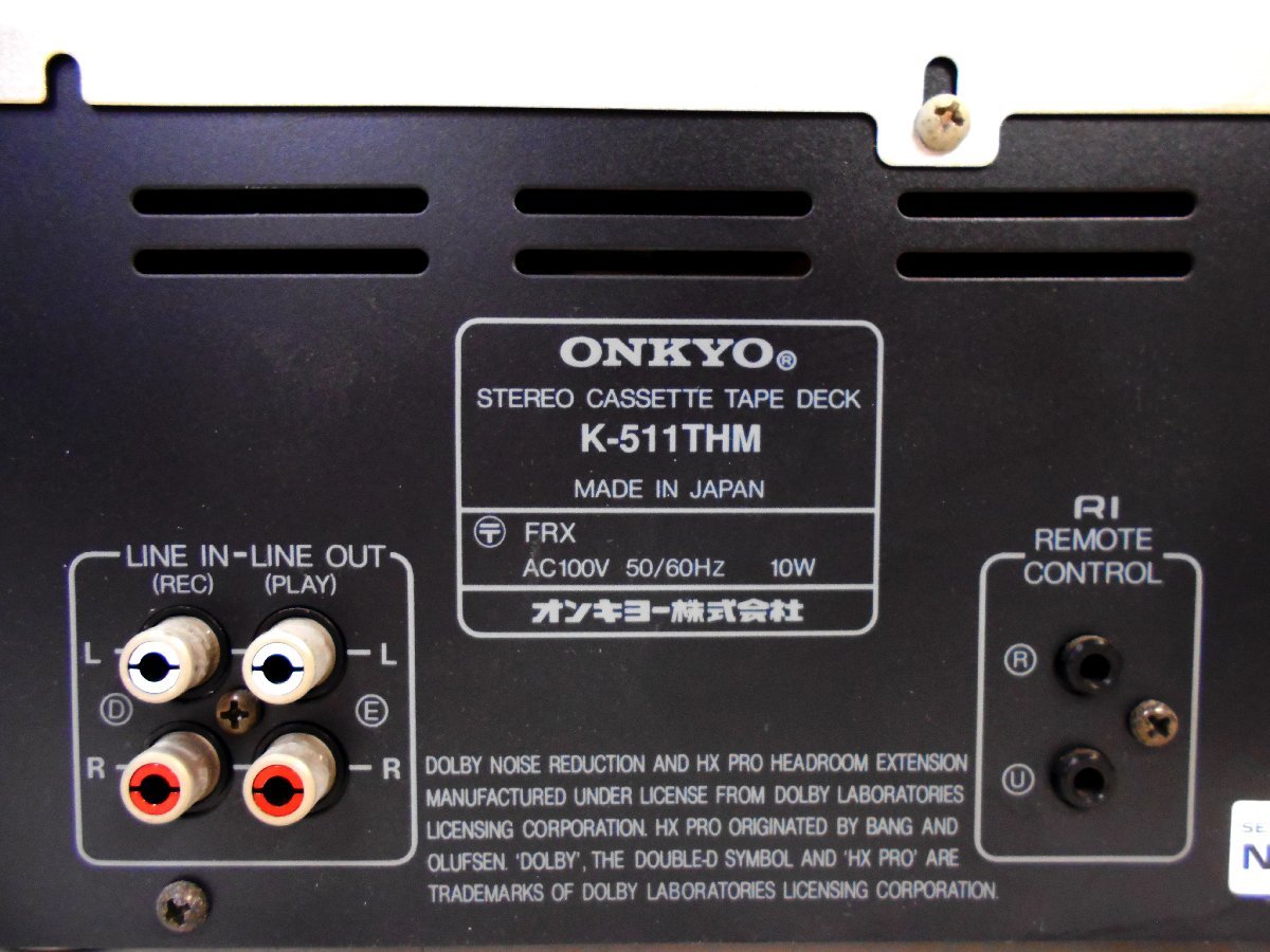 ONKYO オンキョー カセットデッキ K-511THM ジャンク 【キ385