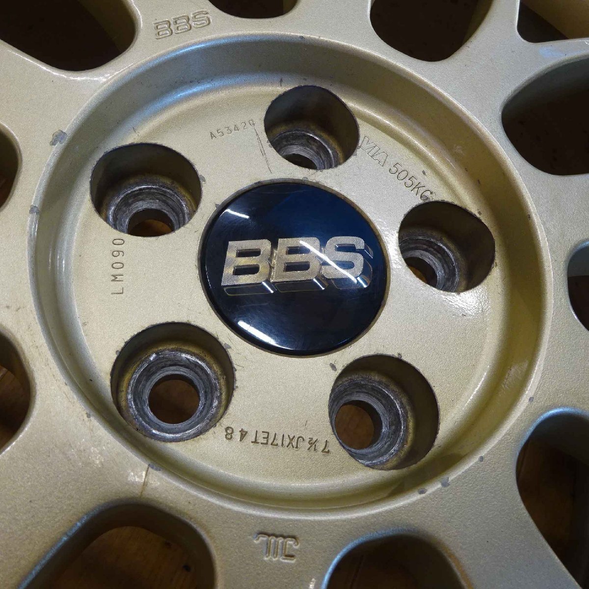 4本 会社宛送料無料 17×7.5J BBS LM LM090 アルミ ゴールド ホイール 5 
