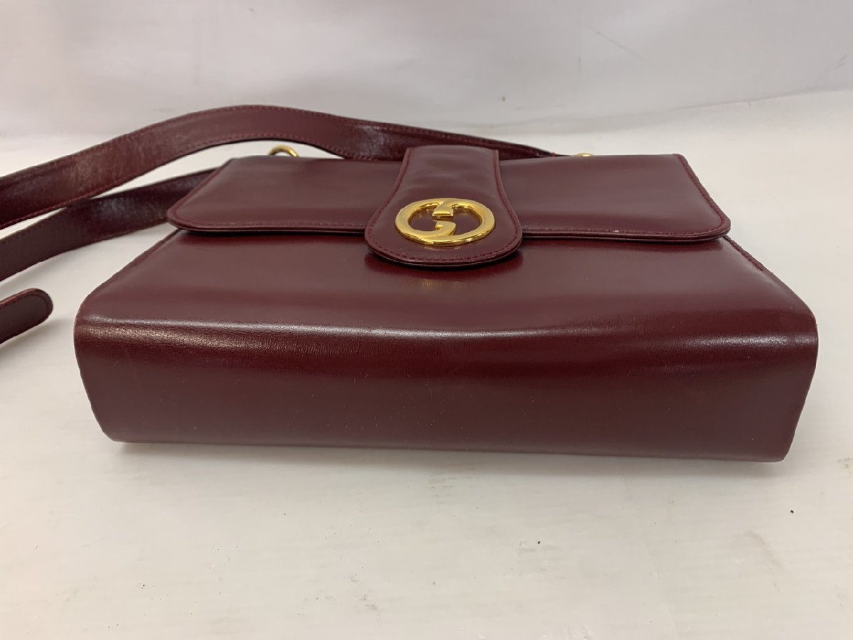 Y-7485】オールドグッチ GUCCI GG金具 レザー ショルダーバッグ グッチ 
