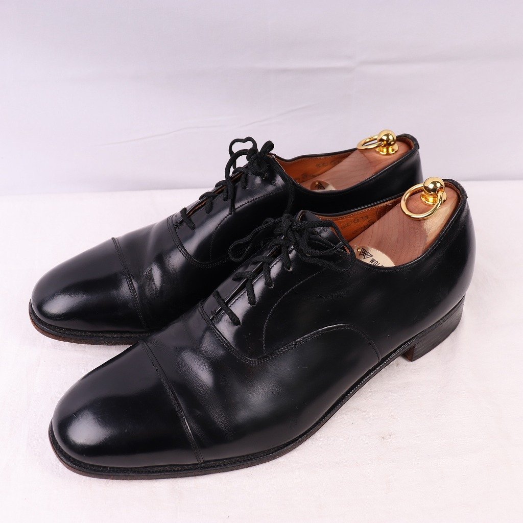 チャーチ 110 G/Church's Balmoral 旧チャーチ キャップトゥ 黒 内羽根 バルモラル 英国靴 イングランド ドレス メンズ 中古 古着 ds3339