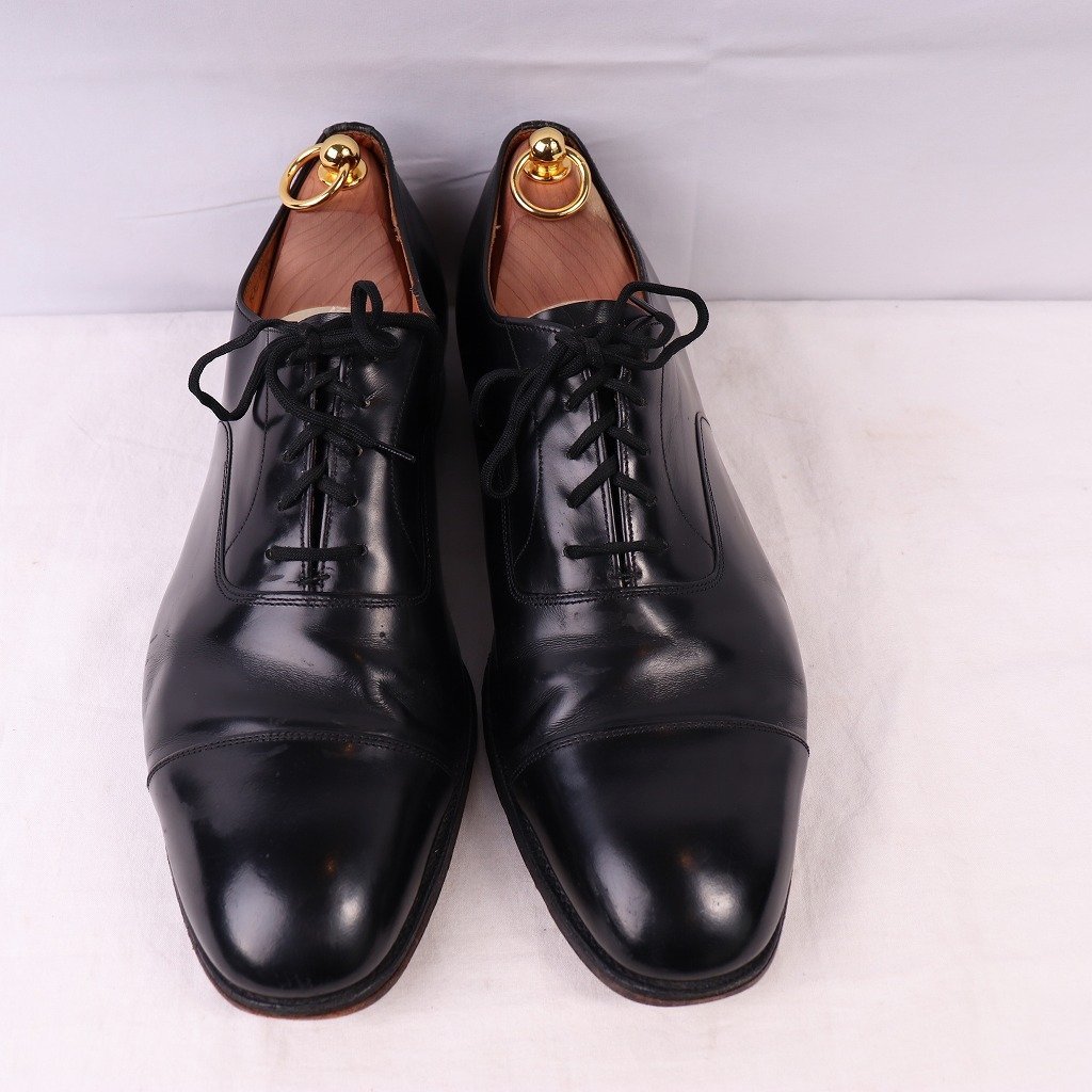 チャーチ 110 G/Church's Balmoral 旧チャーチ キャップトゥ 黒 内羽根 バルモラル 英国靴 イングランド ドレス メンズ 中古 古着 ds3339