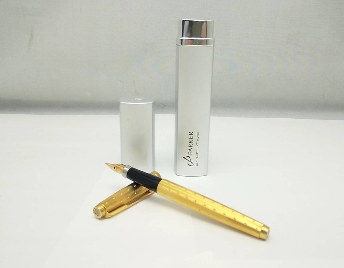万年筆　PARKER　75　バルレー 「清らかな真珠」 金貼り　20μ　ニブ 585　美品　/　パーカー　K14　14K