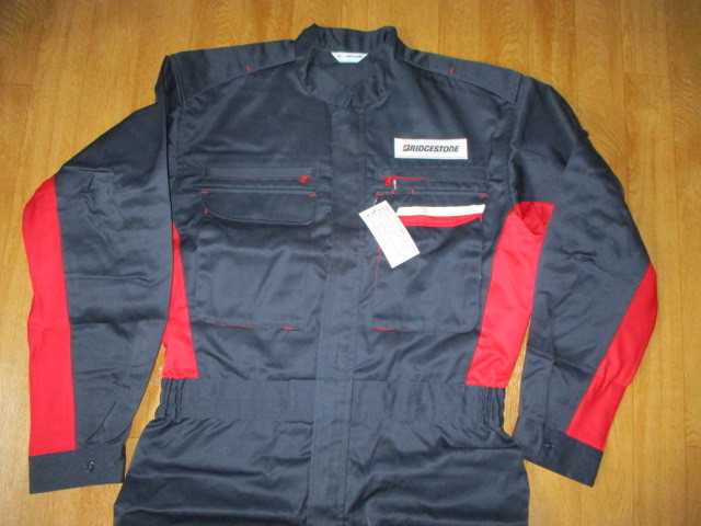 BSブリジストン　厚手レーシングスーツ風メンテナンスメカニック作業ホック付きツナギ 　未使用 サイズ3L