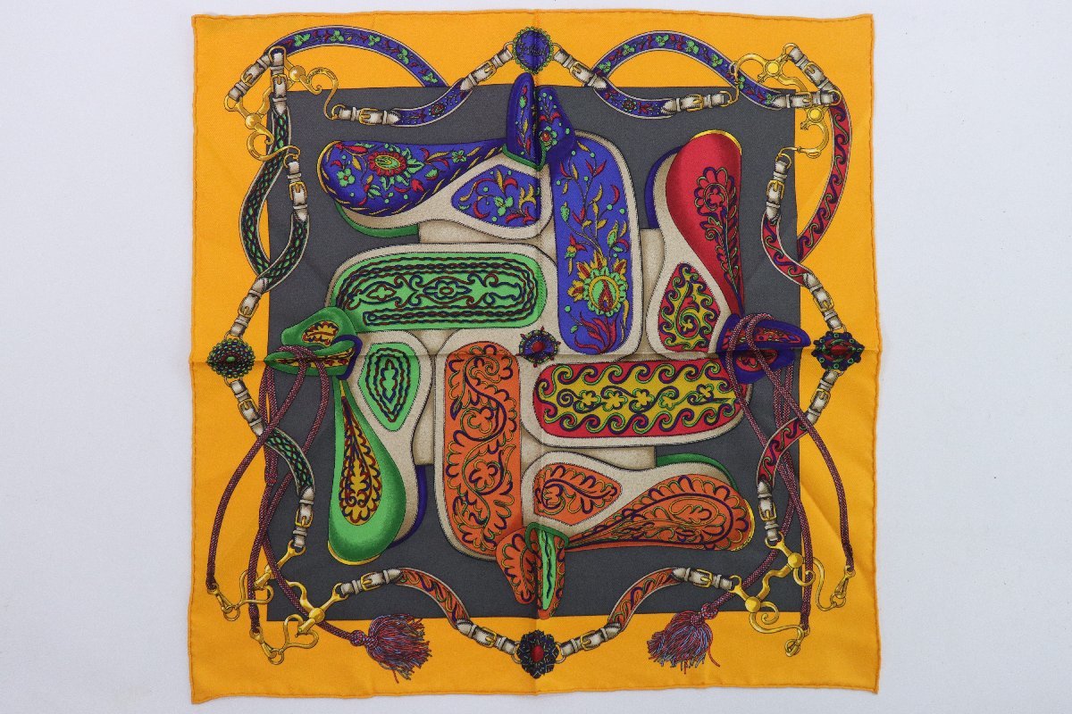 HERMES エルメス フェスティバル Festival 祭典 ハンカチ ポケットチーフ スカーフ カレ 42 絹 シルク100％ 0324-HA