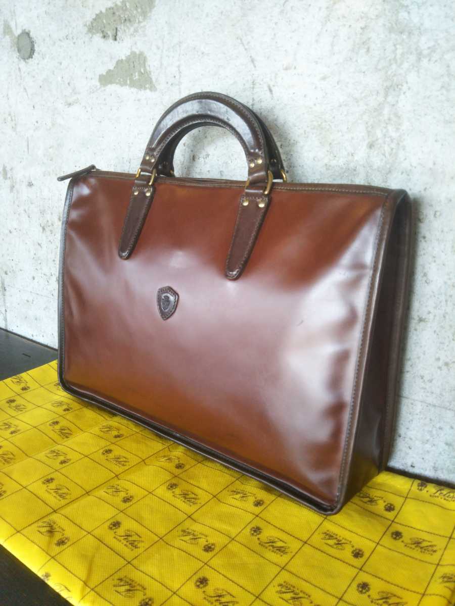 良品! 人気モデル! Felisi オールレザー メンズ ブリーフケース9841 ビジネスバッグ イタリア製 フェリージ 保存袋付き レザー本革バッグ