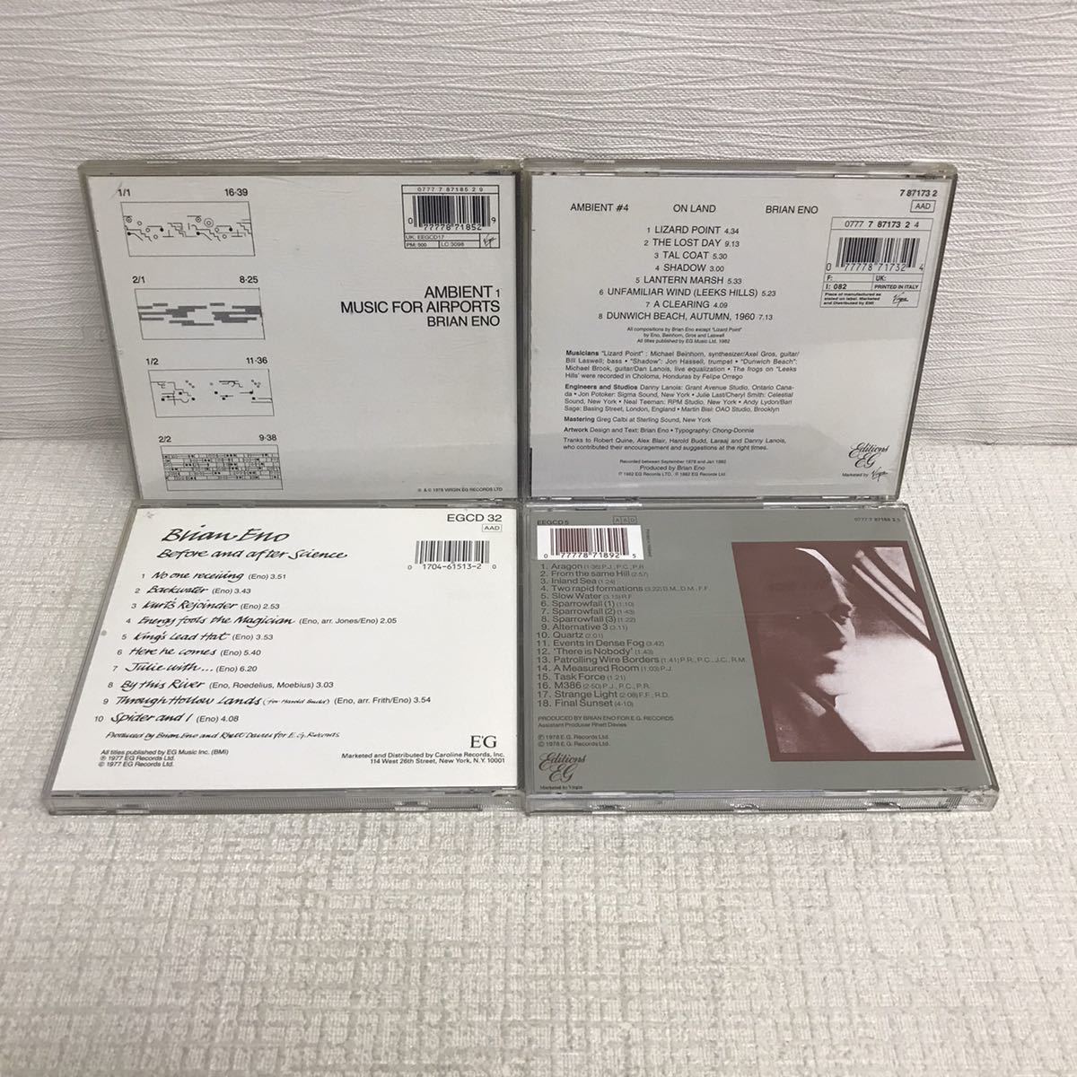 KY0212A BRIAN ENO ブライアン・イーノ CD 4枚セット 輸入盤 洋楽/Ambient 1/On Land 4/Music For Films/Before And After Science/E.G_2
