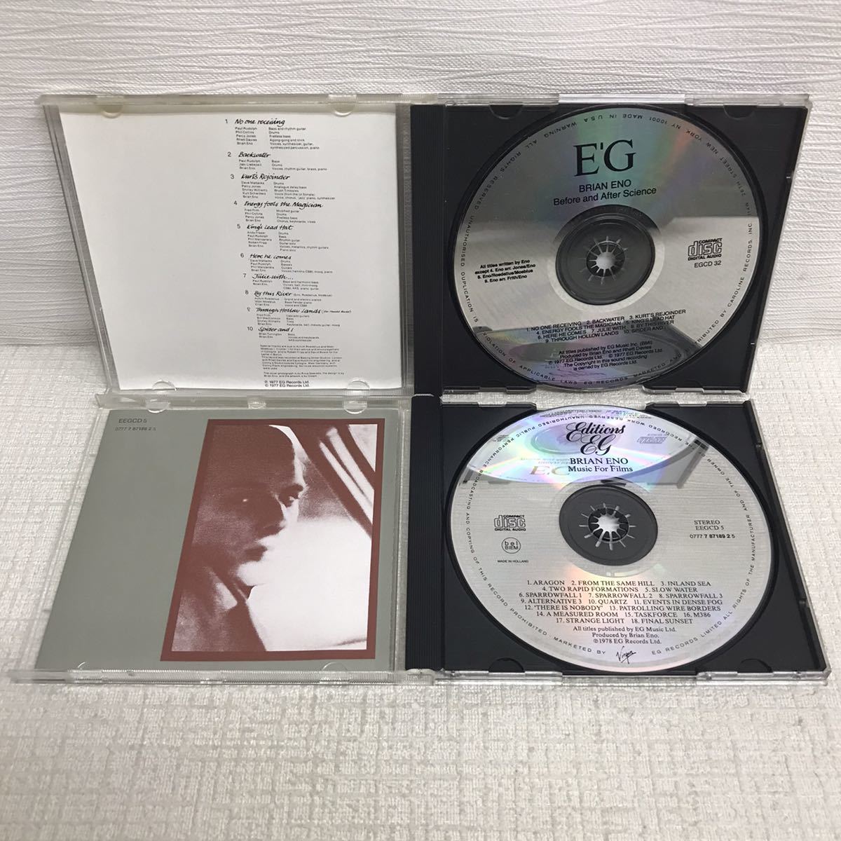 KY0212A BRIAN ENO ブライアン・イーノ CD 4枚セット 輸入盤 洋楽/Ambient 1/On Land 4/Music For Films/Before And After Science/E.G_6