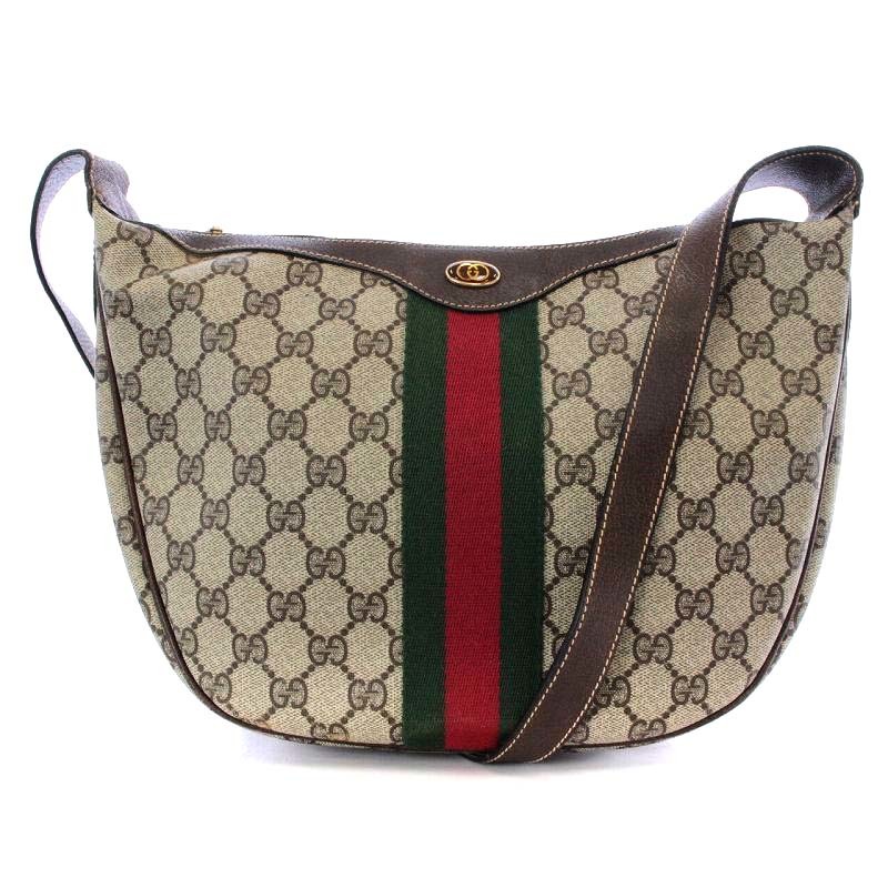 031 美品 GUCCI グッチ ショルダーバッグ 斜めがけ GGスプリーム PVC