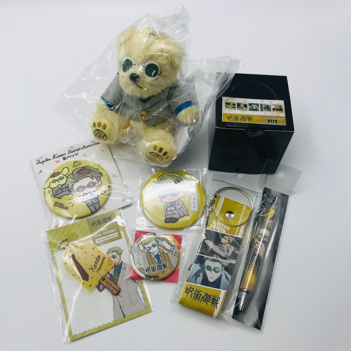 新品未開封 呪術廻戦 グッズ まとめセット 七海健人 ミニじゅじゅべあ 缶バッジ キャラアクリルバッジ キーホルダー