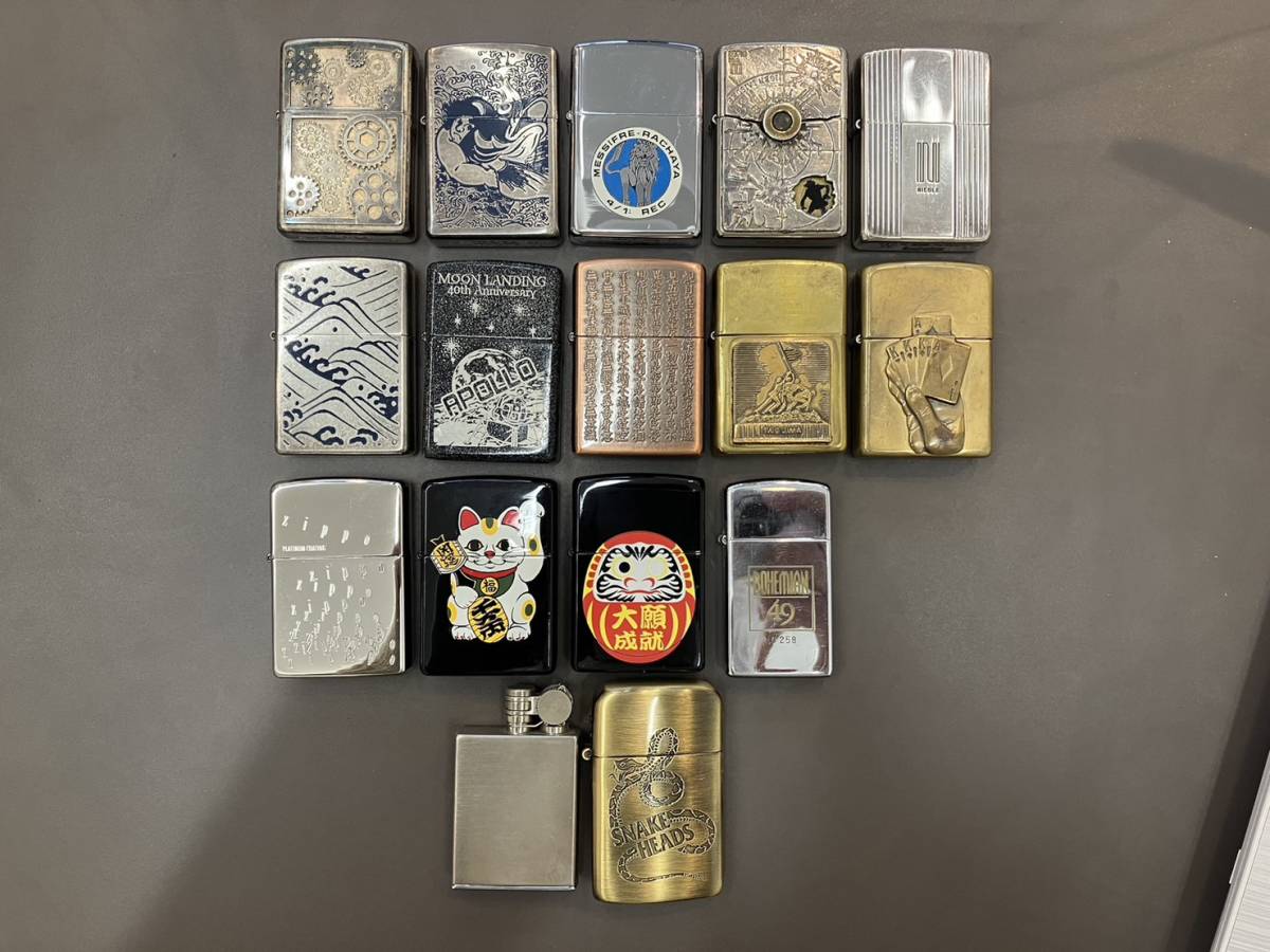  ライターまとめ16点 Zippo USA シルバー オイル ロンソン(タウン＆カントリー)｜売買されたオークション情報、yahooの商品情報をアーカイブ公開 - オークファン Zippo