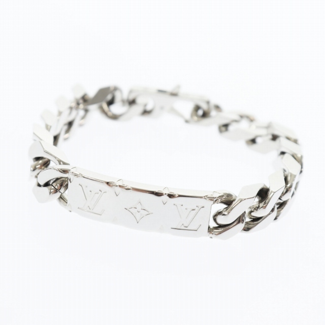 ルイヴィトン LOUIS VUITTON モノグラム チェーン ブレスレット M00856 シルバー ブランド古着ベクトル 中古▲■230213/105 メンズ