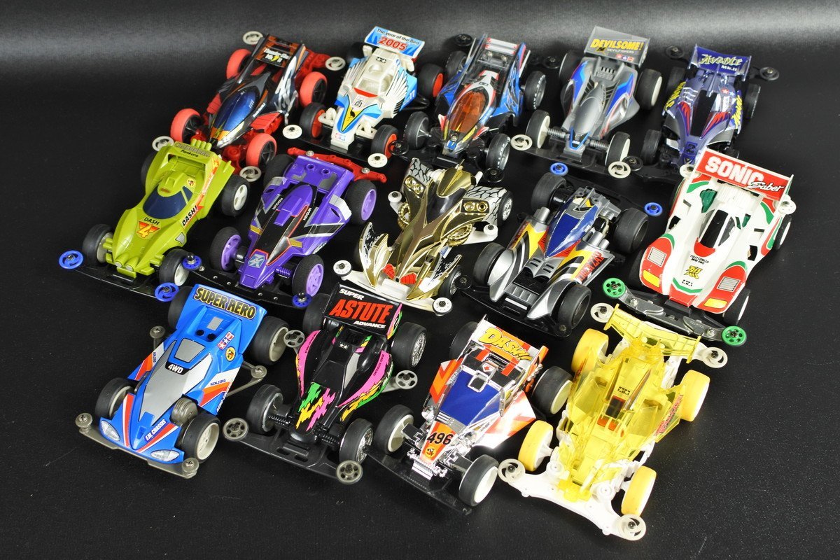▽④ミニ四駆 14台まとめて 完成品 TAMIYA タミヤ 田宮模型 モーター 