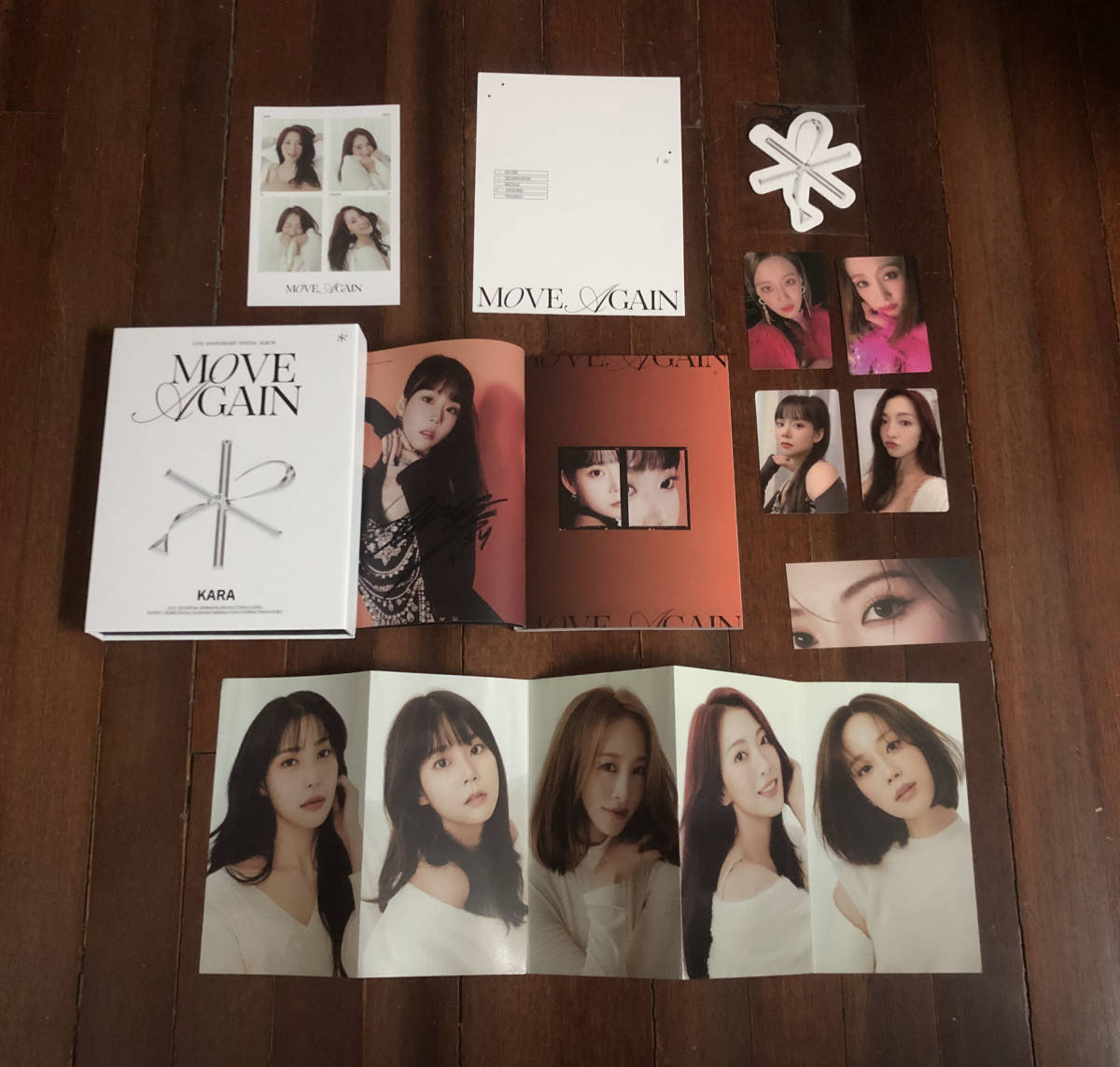 Kara 全員直筆サイン入りCD＋写真+トレカ Move Again 韓国盤 (タレント
