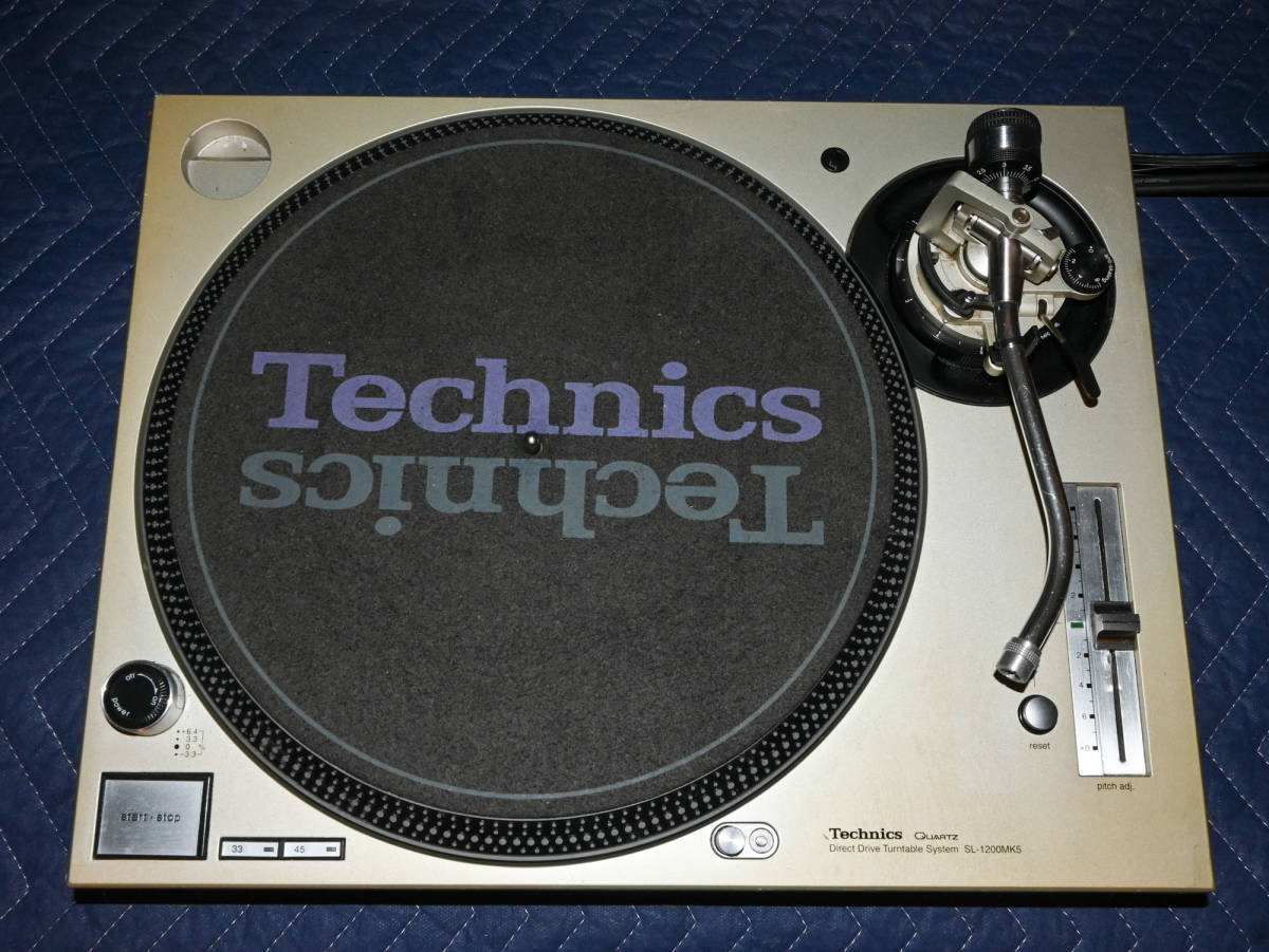 V136 元渋谷Visionで使用 Technics / テクニクス SL-1200MK5 簡易動作確認品 ダストカバー & EPアダプター無