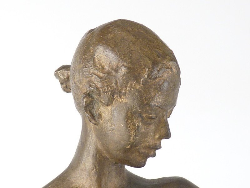 都屋】4 菊川晋久 裸婦ブロンズ像③ 高さ 約44cm 幅 約12.5cm×約9.5cm
