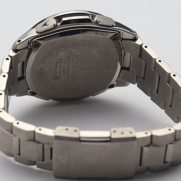 1円 カシオ オシアナス OCW-T100 電波ソーラー グレー系文字盤 デイト