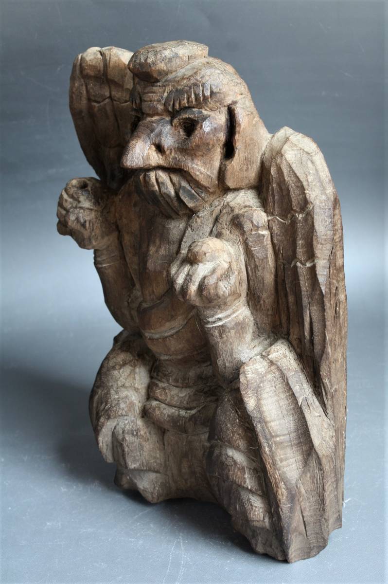 □織□民衆仏 カラス天狗（烏天狗）木彫像(仏像)｜売買された