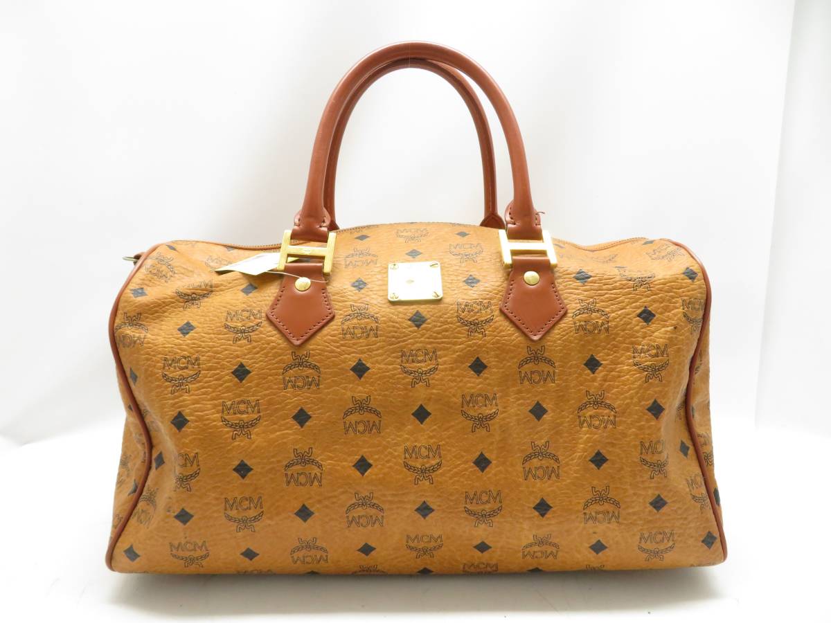 1円 MCM ボストンバッグ ブラウン BN147