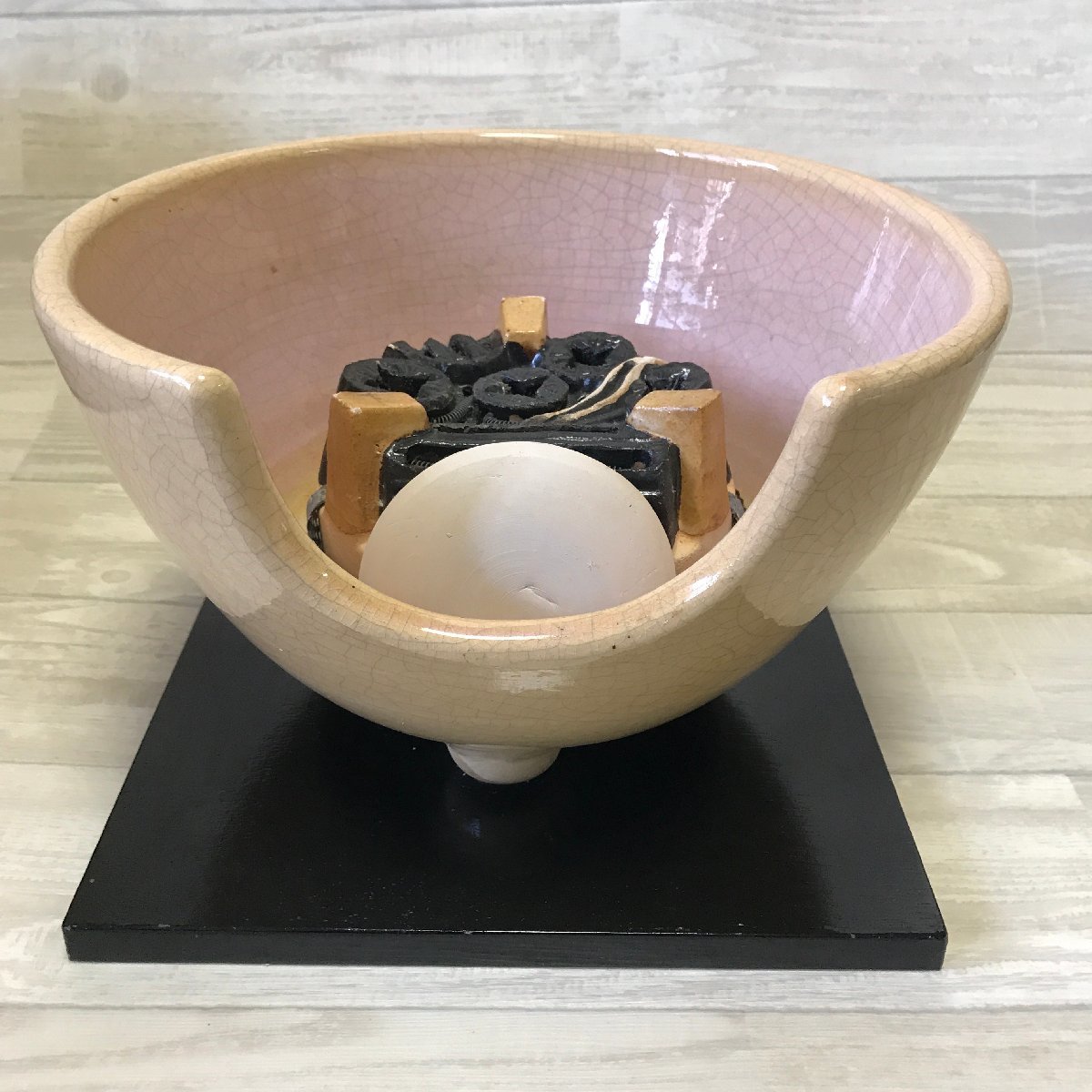【動作品】野々田商店 電熱風炉 風炉釜セット 茶道具 野々田商店 風炉 電熱器 茶道具 煎茶道具 琵琶色 茶釜風炉 茶道具