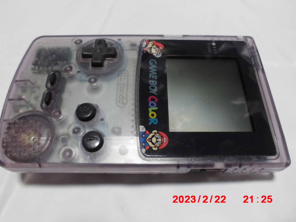 中古 　ジャスコ限定第二弾　マリオバージョン　ゲームボーイカラー クリアパープル GAMEBOY COLOR 　送料520円