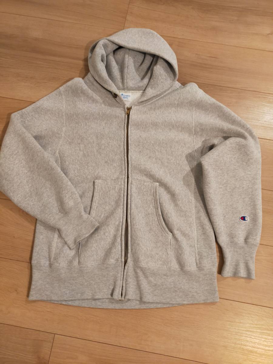 チャンピオン　リバースウィーブ　サイズM　フルジップパーカ　グレー