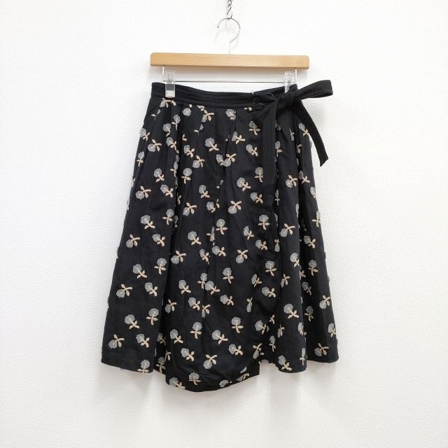 3-0225M♪ mina perhonen skip 刺繍 巻きスカート ラップ スカート