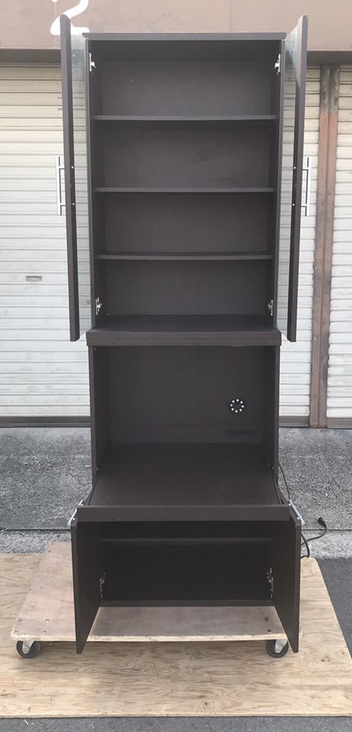 NITORI ニトリ 木製 食器棚 レンジ台 炊飯台 ブラウン 幅60cm×奥行40cm