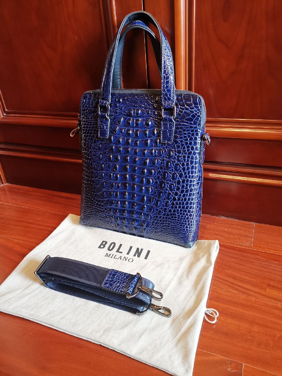 逸品※定価18万◇イタリア・ミラノ発*BOLINI/ボリニ・最上級牛革