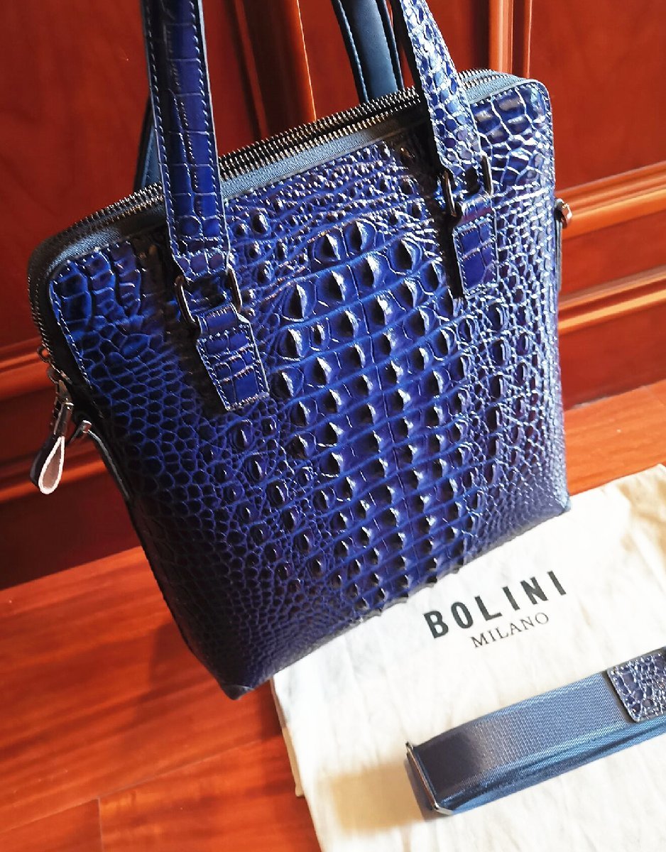 逸品※定価18万◇イタリア・ミラノ発*BOLINI/ボリニ・最上級牛革