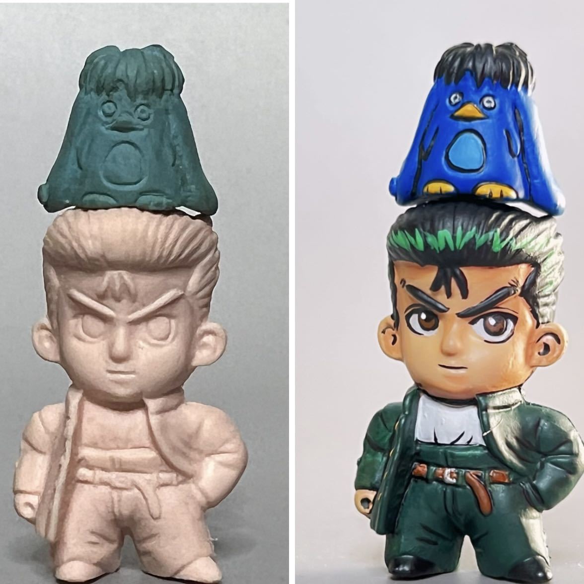 森永製菓 幽遊白書 チョコスナック 幽助 プー二体セット 塗装