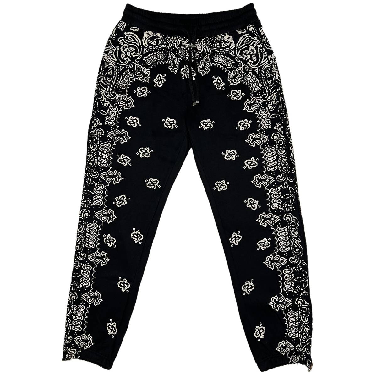 [並行輸入品] AMIRI アミリ BANDANA BLEACH SWEAT PANTS バンダナ柄 ブリーチ スウェットパンツ (ブラック) (XL)