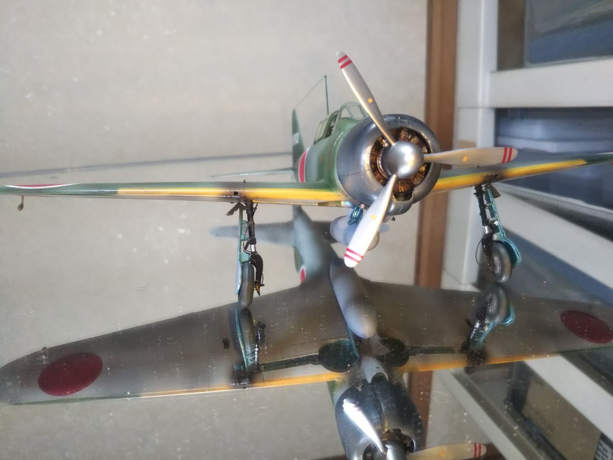 【完成品】タミヤ 1/48 零戦21型 岩本飛曹長搭乗機 タミヤ1/48完成品 日本海軍零式艦上戦闘機21型 第253航空隊所属〝撃墜