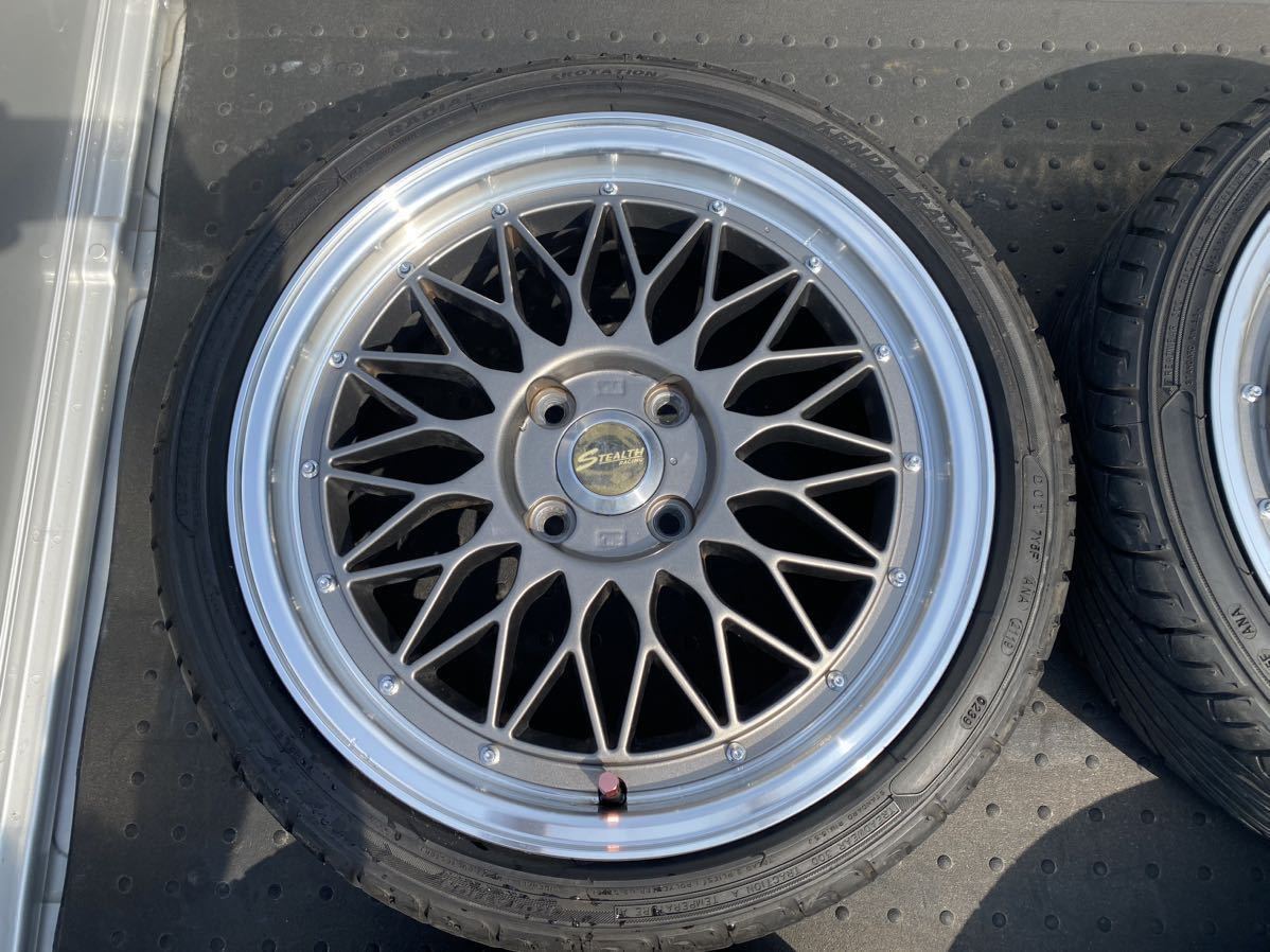ステルスレーシング 16インチ 5.5j バリ山 美品PCD100 4穴タント 