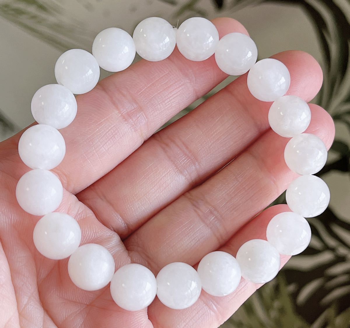 天然石 和田玉羊脂白玉のブレスレット（番号A2516）