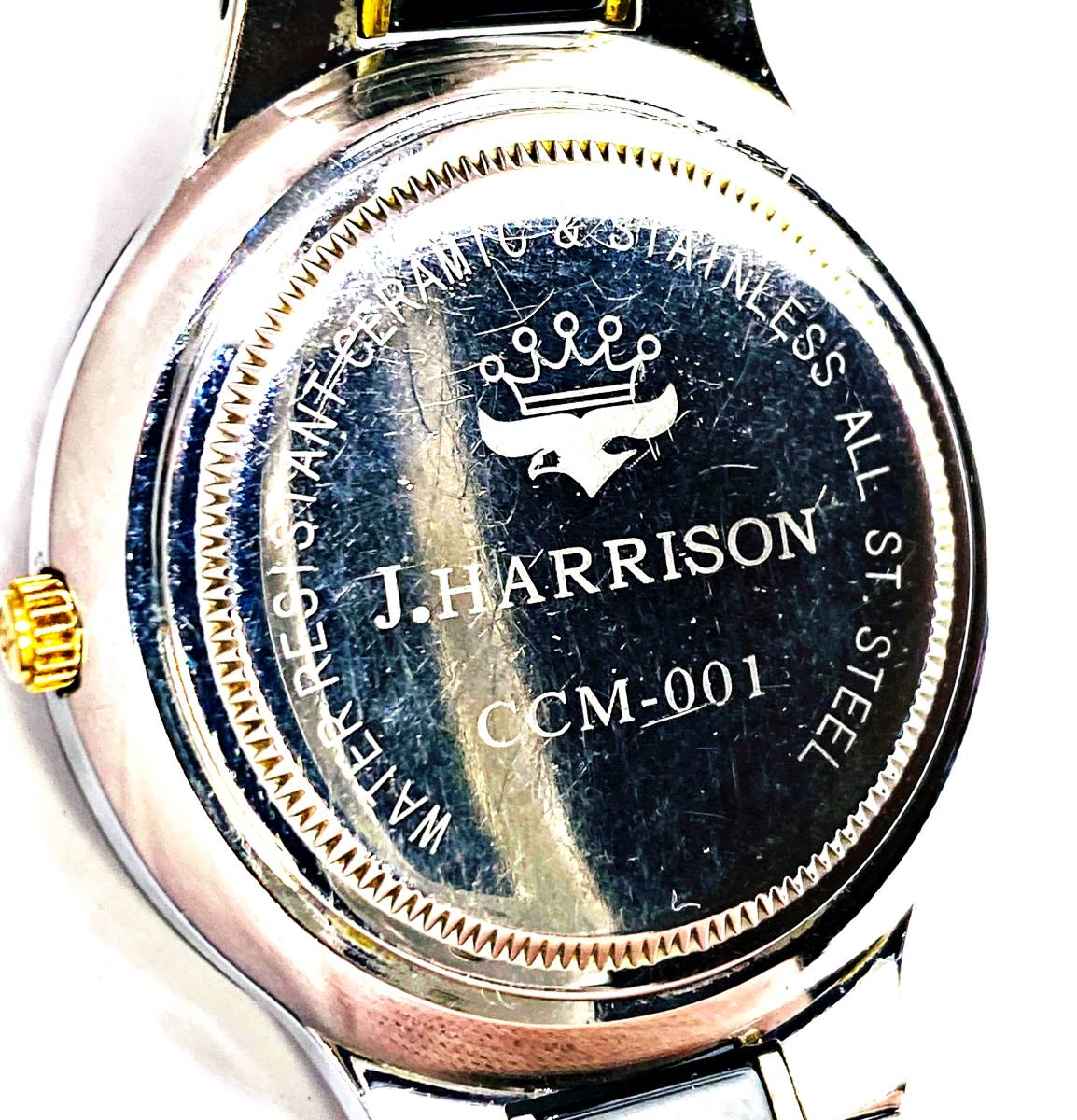 ■J.HARRISON ジョン・ハリソン 腕時計 3針 クオーツ ダイヤモンド 18K PURE RUZ CCM-001C 可動品_5