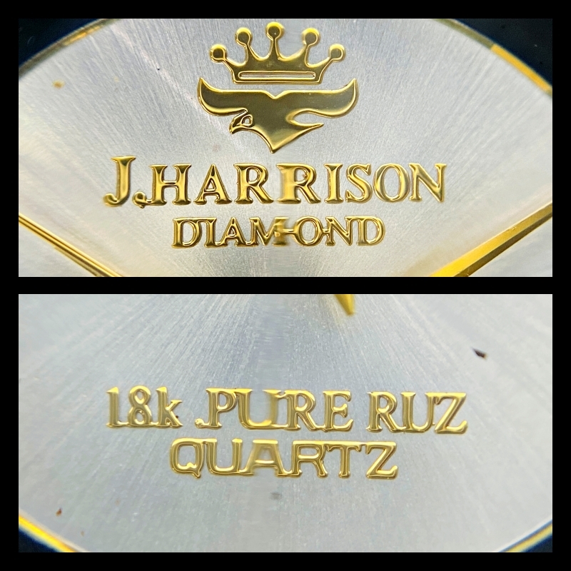 ■J.HARRISON ジョン・ハリソン 腕時計 3針 クオーツ ダイヤモンド 18K PURE RUZ CCM-001C 可動品_6