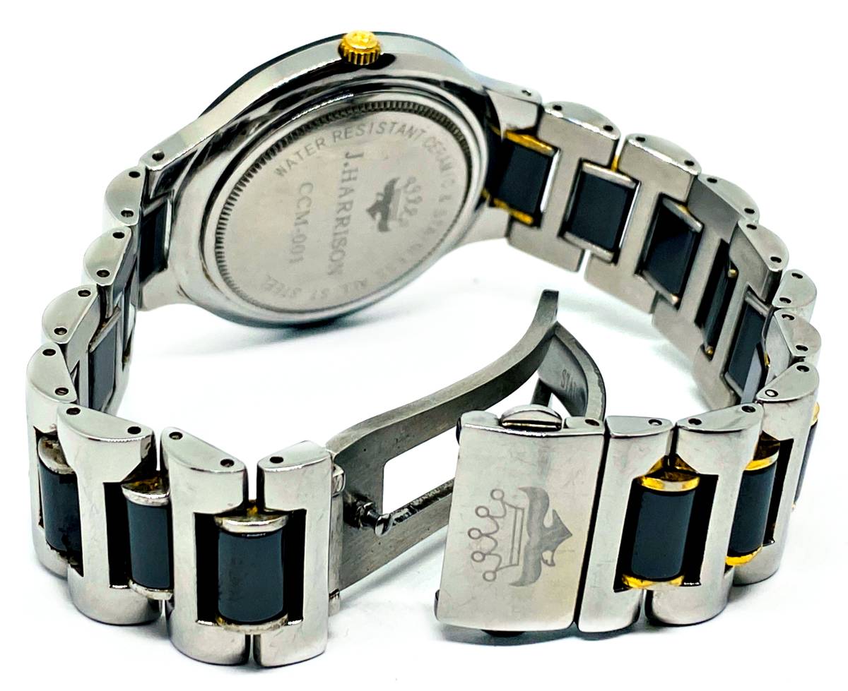 ■J.HARRISON ジョン・ハリソン 腕時計 3針 クオーツ ダイヤモンド 18K PURE RUZ CCM-001C 可動品_8