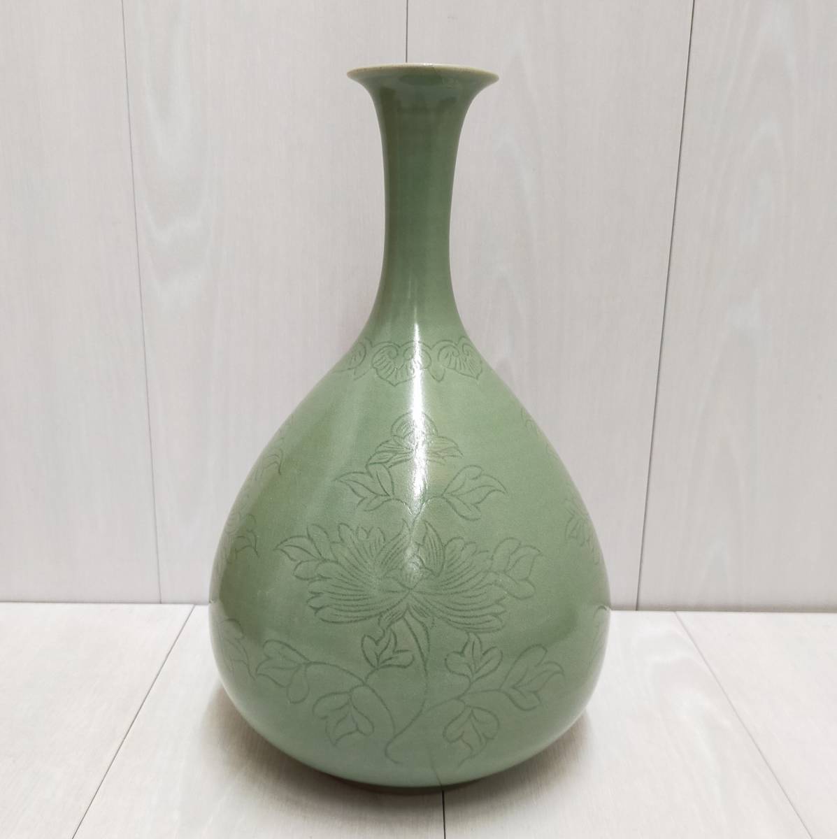 申相浩 ◇ 韓国 人間 国宝 釜谷 陶房 高麗 青磁 松南 花瓶 花器 壺 