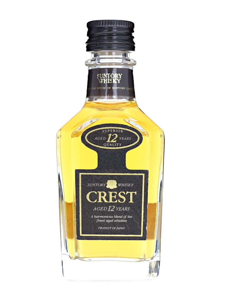 【ミニチュアボトル】サントリー クレスト 12年 スクエアボトル 旧ボトル ウイスキー 箱なし 50ml 43％　KBM949