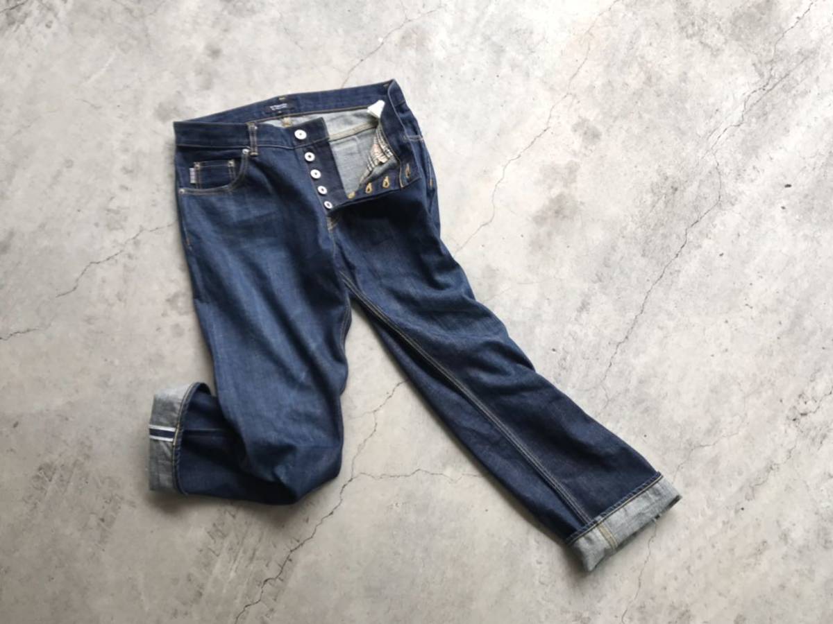 BURBERRY BLACK LABEL ノバチェック柄切り替え インディゴ染め