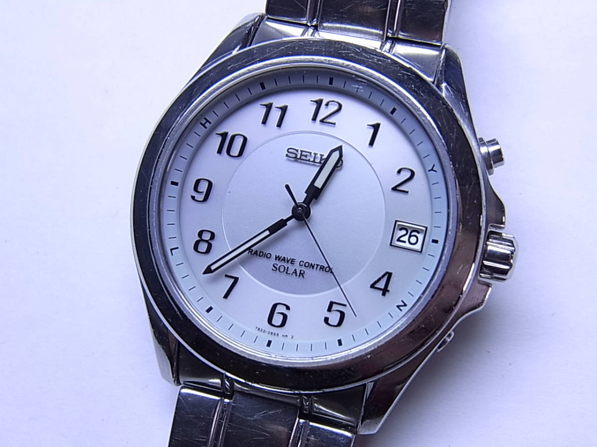 100円～動品 SEIKOセイコー 電波ソーラー メンズ クォーツウォッチ 腕時計