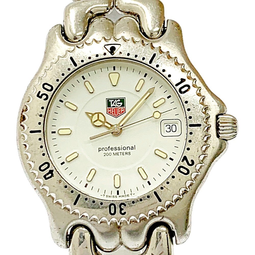 【1円スタート】【訳あり品】TAG HEUER タグホイヤー WG1112-KO プロフェッショナル SS クオーツ メンズ腕時計 159035