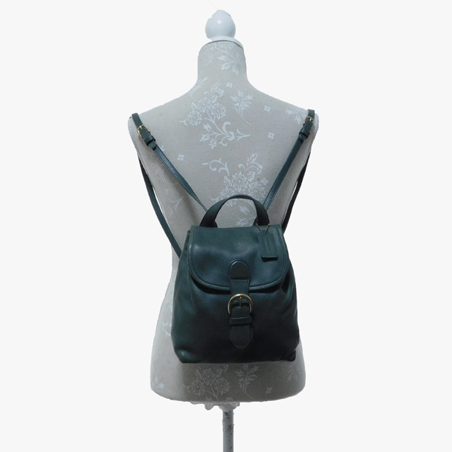 COACHオールドコーチ リュック バックパック レザー 緑 4152 USA製 90年代 ヴィンテージ 正規品