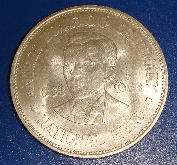 1963年フィリピンアンドレス・ボニファシオ記念大型銀貨 PCGS高鑑定 フィリピン 1963年フィリピンアンドレス・ボニファシオ記念大型銀貨