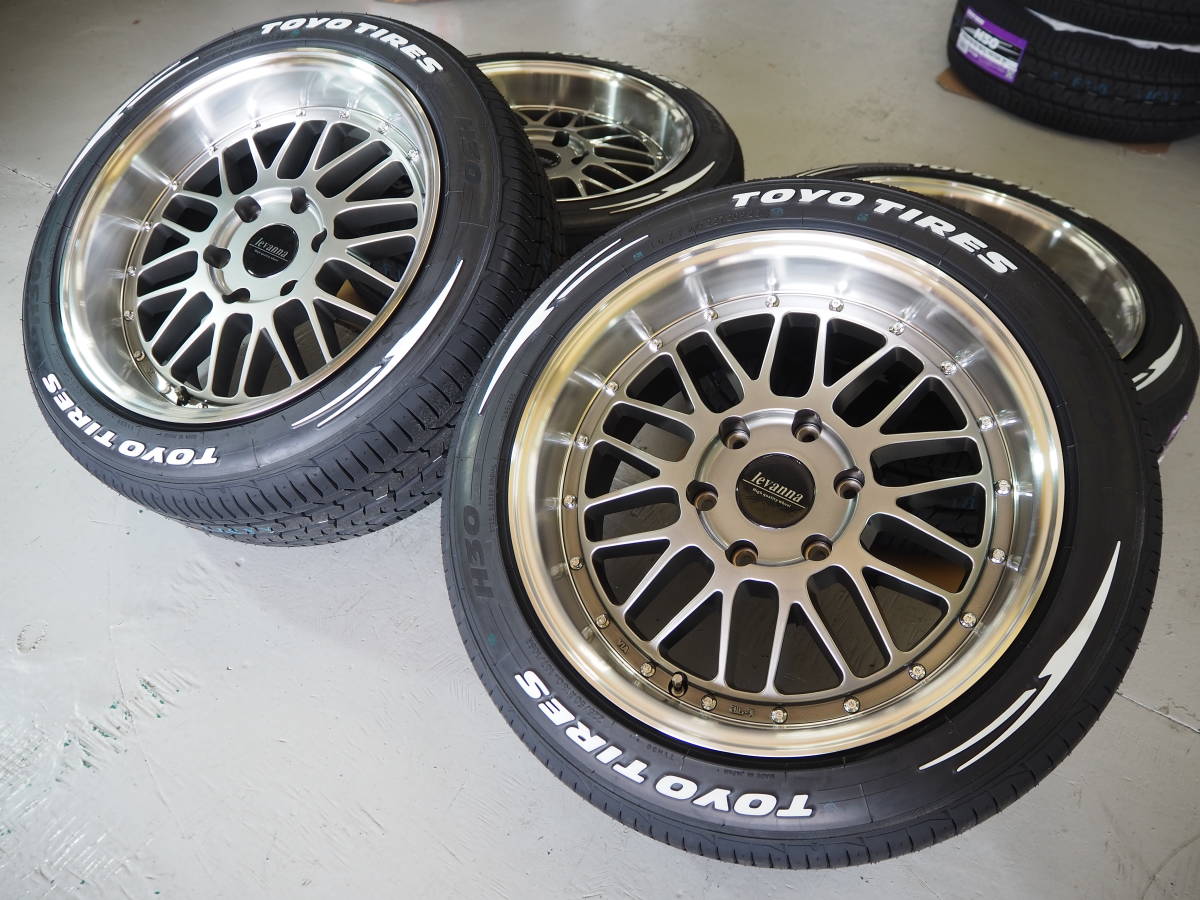 カスタムサイズ 要オーバーフェンダー 深リム メッシュ levanna V10LTH 18inch 6H139.7 9.0J+25 HBK TOYO H30 225/50R18 ハイエース