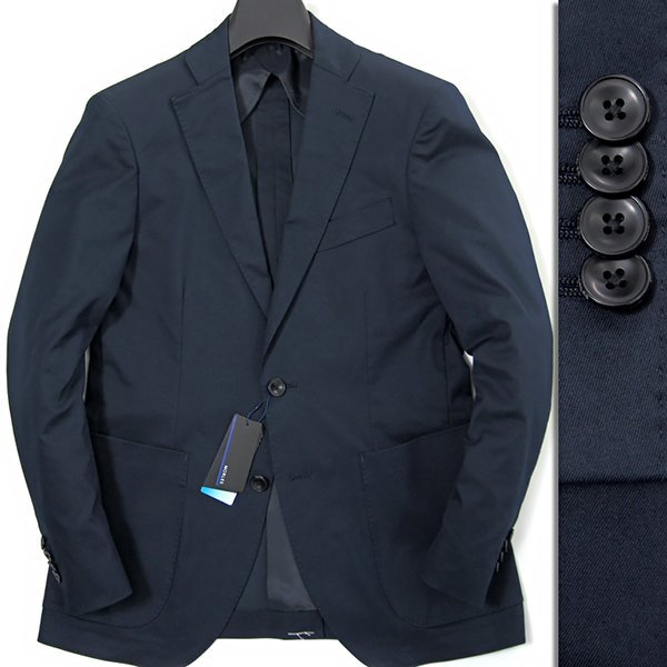 新品 BEAMS 監修 モアレス COOLMAX コットン ジャケット M 紺 【J47388】 MORLES 春夏 メンズ ブレザー ストレッチ 紺ブレ