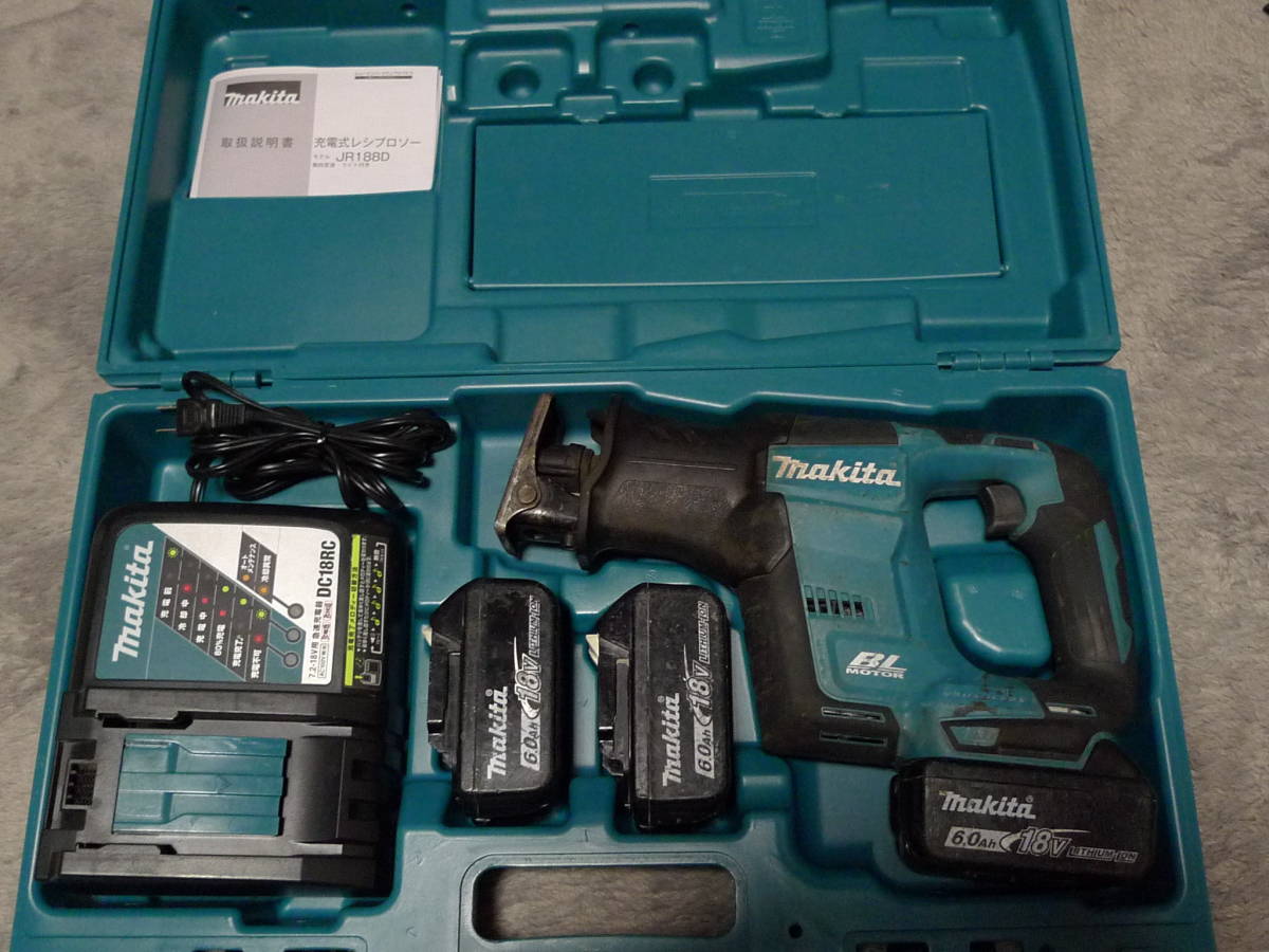 makita ひっくり返る マキタ 充電式レシプロソー 本体のみ JR188D 中古美品