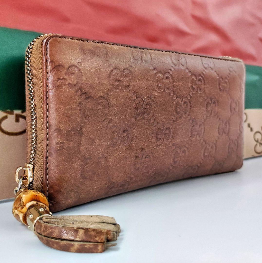 希少品□ グッチ レオパードバンブータッセル Gucci シマ gg ラウンド 