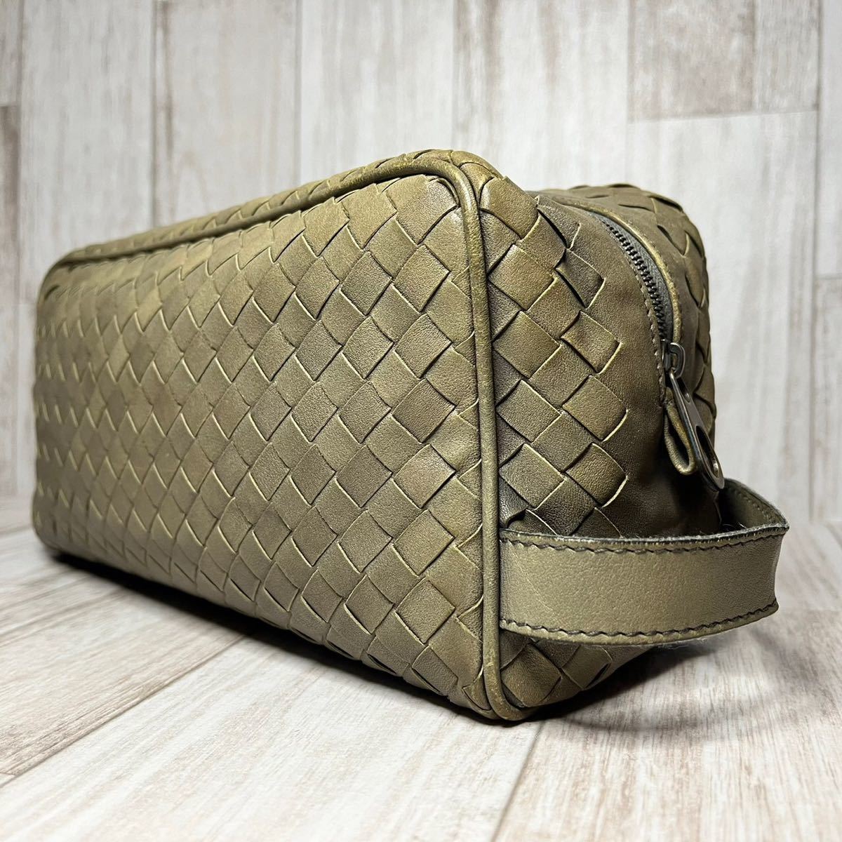 【概ね美品！希少！】 BOTTEGA VENETA レア ボッテガヴェネタ イントレチャート セカンドバッグ クラッチバッグ ハンドバッグ　ベージュ 